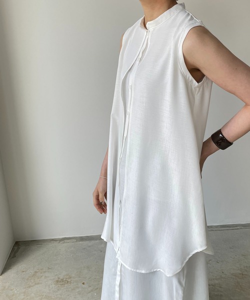 210nouve（トゥージュヌーブ）の「2WAYレイヤード風ノースリワンピース（ワンピース・レディース・ホワイト/ブラック/レッド/グリーン・FREE）」の11枚目の写真