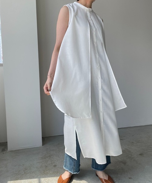 210nouve（トゥージュヌーブ）の「2WAYレイヤード風ノースリワンピース（ワンピース・レディース・ホワイト/ブラック/レッド/グリーン・FREE）」の16枚目の写真