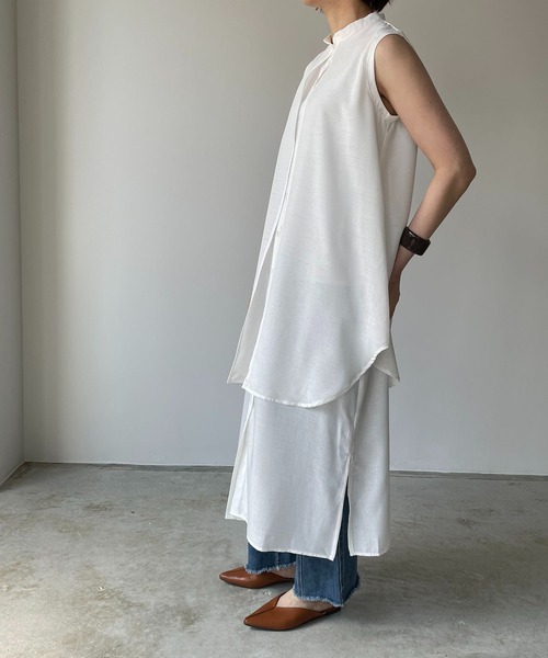 210nouve（トゥージュヌーブ）の「2WAYレイヤード風ノースリワンピース（ワンピース・レディース・ホワイト/ブラック/レッド/グリーン・FREE）」の14枚目の写真