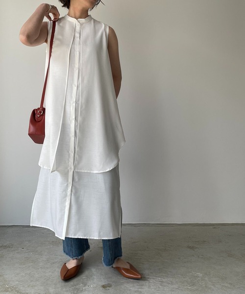 210nouve（トゥージュヌーブ）の「2WAYレイヤード風ノースリワンピース（ワンピース・レディース・ホワイト/ブラック/レッド/グリーン・FREE）」の17枚目の写真