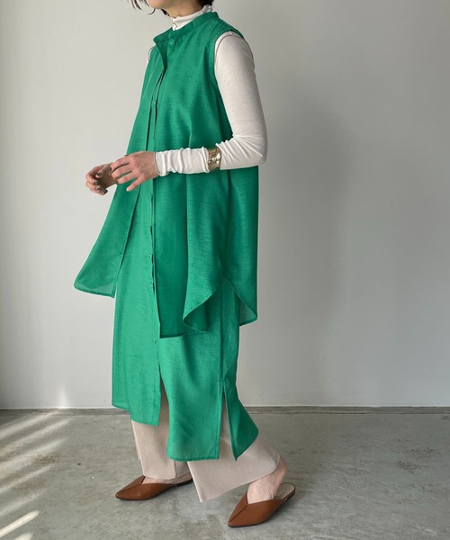 210nouve（トゥージュヌーブ）の「2WAYレイヤード風ノースリワンピース（ワンピース・レディース・ホワイト/ブラック/レッド/グリーン・FREE）」の20枚目の写真