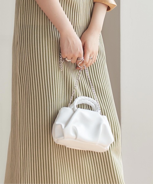 titivate(ティティベイト)の「編みハンドル2wayミニバッグ(ショルダーバッグ・レディース・ブルー/イエロー/ホワイト・FREE)」の19枚目の写真