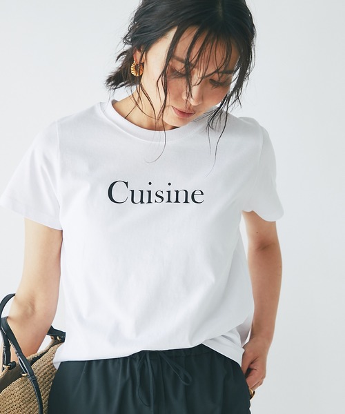RIVE DROITE(リヴドロワ)の「CuisineTシャツ(Tシャツ/カットソー・レディース・ホワイト/ブラック・FREE)」の2枚目の写真