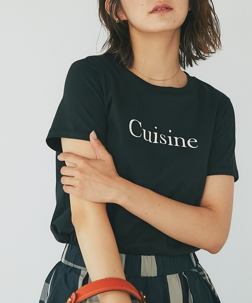 RIVE DROITE(リヴドロワ)の「CuisineTシャツ(Tシャツ/カットソー・レディース・ホワイト/ブラック・FREE)」の1枚目の写真