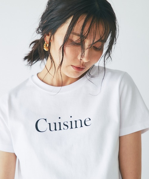 RIVE DROITE(リヴドロワ)の「CuisineTシャツ(Tシャツ/カットソー・レディース・ホワイト/ブラック・FREE)」の3枚目の写真