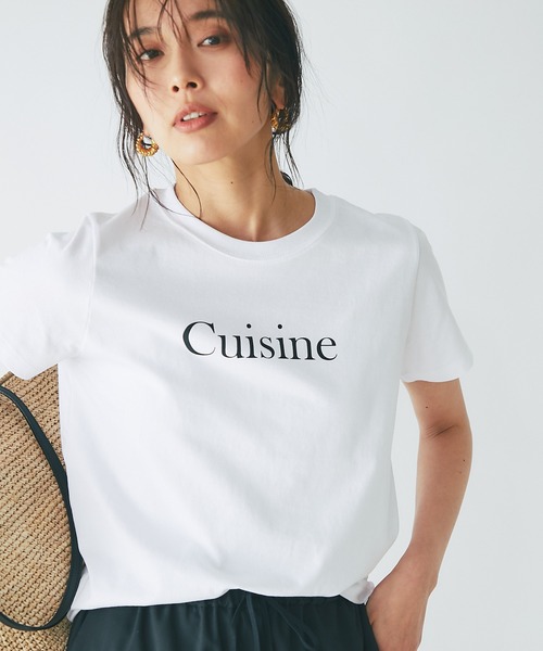 RIVE DROITE(リヴドロワ)の「CuisineTシャツ(Tシャツ/カットソー・レディース・ホワイト/ブラック・FREE)」の4枚目の写真