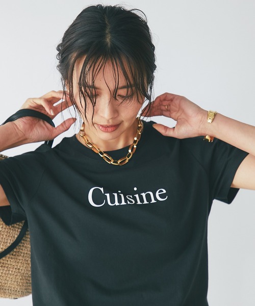 RIVE DROITE(リヴドロワ)の「CuisineTシャツ(Tシャツ/カットソー・レディース・ホワイト/ブラック・FREE)」の7枚目の写真