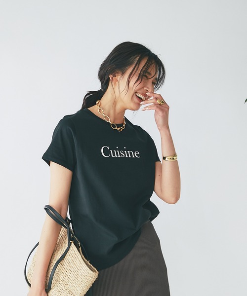 RIVE DROITE(リヴドロワ)の「CuisineTシャツ(Tシャツ/カットソー・レディース・ホワイト/ブラック・FREE)」の9枚目の写真