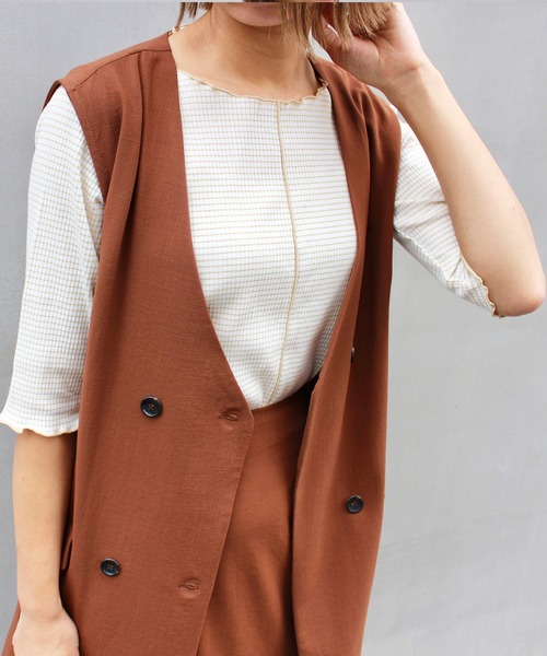 MLI'A（エムリア）の「ボーダーメロウトップス（Tシャツ/カットソー・レディース・ホワイト×ブラック/ホワイト×イエロー/ブラック×ホワイト/ピンク系2/レッド系3・M）」の3枚目の写真