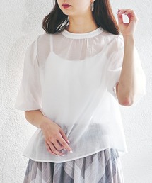 acro | ■2022春夏新作■シアーパフスリーブ/AC1372(シャツ/ブラウス)