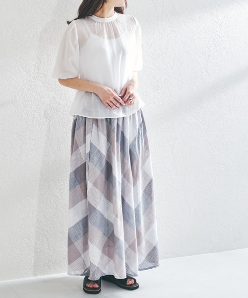 acro（アクロ）の「シアーパフスリーブ/AC1372（シャツ/ブラウス・レディース・ホワイト/ブラック/イエロー・ﾌﾘ-）」の18枚目の写真