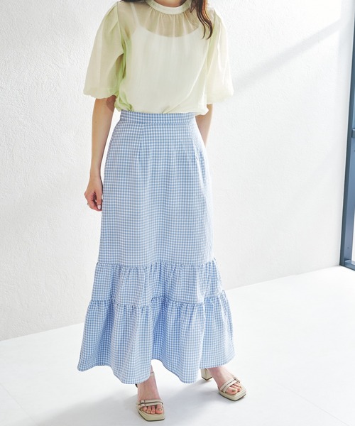 acro（アクロ）の「シアーパフスリーブ/AC1372（シャツ/ブラウス・レディース・ホワイト/ブラック/イエロー・ﾌﾘ-）」の13枚目の写真