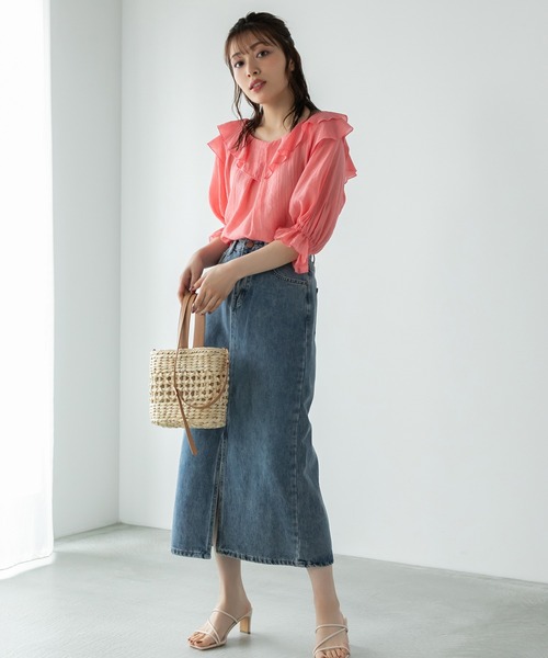 Edit Sheen（エディットシーン）の「レザーハンドルかごバッグ（かごバッグ・レディース・アイボリー/ベージュ・FREE）」の5枚目の写真