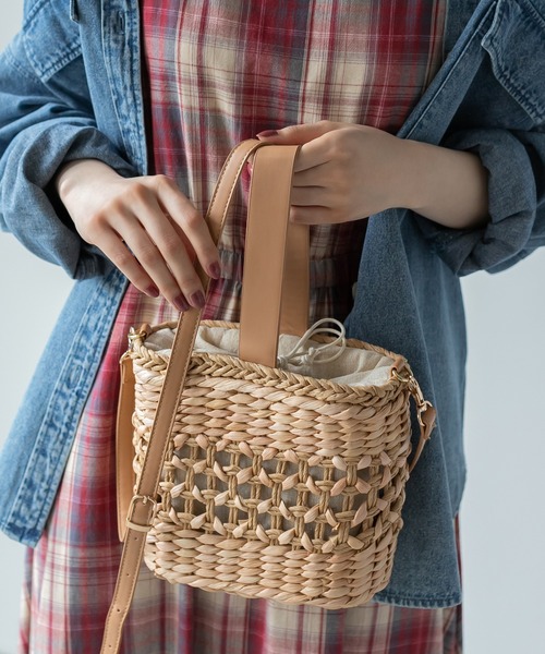 Edit Sheen（エディットシーン）の「レザーハンドルかごバッグ（かごバッグ・レディース・アイボリー/ベージュ・FREE）」の8枚目の写真