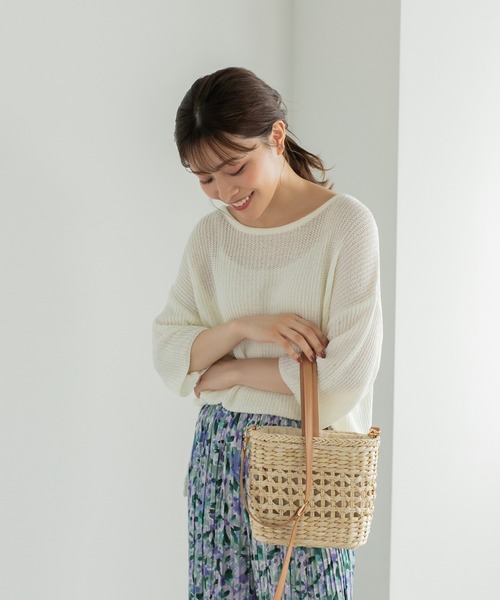 Edit Sheen（エディットシーン）の「レザーハンドルかごバッグ（かごバッグ・レディース・アイボリー/ベージュ・FREE）」の12枚目の写真