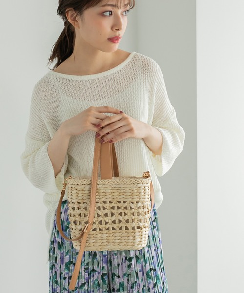 Edit Sheen（エディットシーン）の「レザーハンドルかごバッグ（かごバッグ・レディース・アイボリー/ベージュ・FREE）」の11枚目の写真