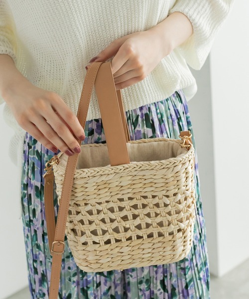 Edit Sheen（エディットシーン）の「レザーハンドルかごバッグ（かごバッグ・レディース・アイボリー/ベージュ・FREE）」の10枚目の写真