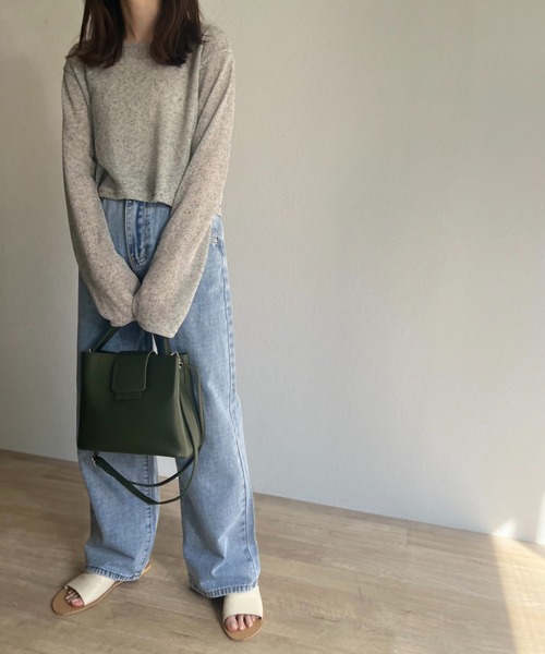 ISOOK(アイスー)の「【ZOZOTOWN限定】2way flap leather bag / 2wayフラップレザーバッグ(ハンドバッグ・レディース・ベージュ/ブラック/カーキ・FREE)」の7枚目の写真