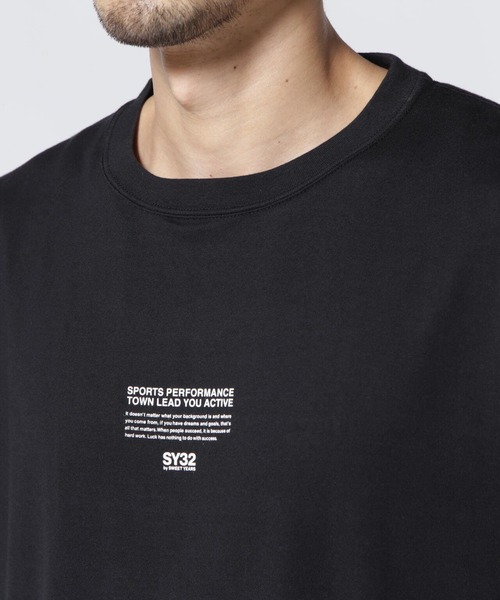 SY32 by SWEET YEARS（エスワイサーティトゥバイスィートイヤーズ）の「SY32 by SWEETYEARS /エスワイサーティトゥバイ スィートイヤーズ/BORDER MIXLOGO BIG TEE（Tシャツ/カットソー・メンズ・ホワイト/ブラック・FREE）」の5枚目の写真