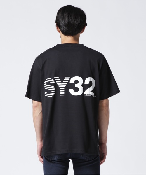 SY32 by SWEET YEARS（エスワイサーティトゥバイスィートイヤーズ）の「SY32 by SWEETYEARS /エスワイサーティトゥバイ スィートイヤーズ/BORDER MIXLOGO BIG TEE（Tシャツ/カットソー・メンズ・ホワイト/ブラック・FREE）」の15枚目の写真