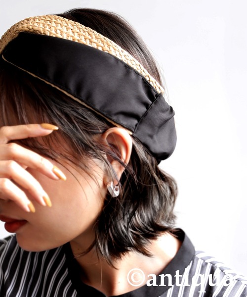 antiqua（アンティカ）の「ラタンターバン（ヘアバンド・レディース・ナチュラル・FREE）」の4枚目の写真