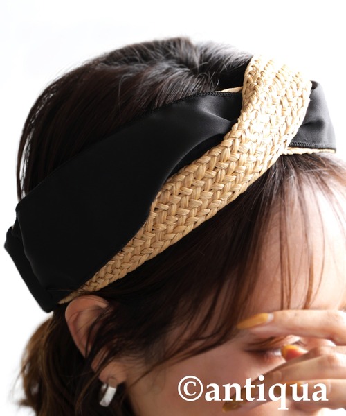 antiqua（アンティカ）の「ラタンターバン（ヘアバンド・レディース・ナチュラル・FREE）」の10枚目の写真