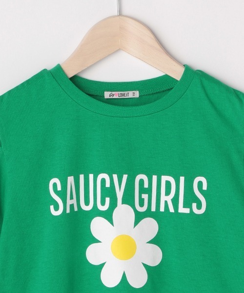by LOVEiT（バイラビット）の「デイジースリット半袖Tシャツ（Tシャツ/カットソー・キッズ・ブラック/オフホワイト/グリーン・140cm/160cm/130cm/120cm/150cm）」の7枚目の写真
