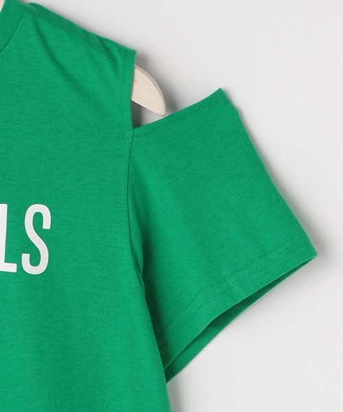 by LOVEiT（バイラビット）の「デイジースリット半袖Tシャツ（Tシャツ/カットソー・キッズ・ブラック/オフホワイト/グリーン・140cm/160cm/130cm/120cm/150cm）」の4枚目の写真