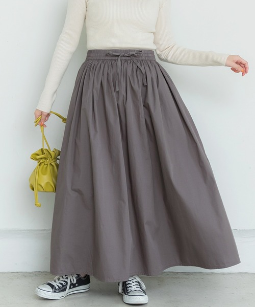 coca（coca）（コカ）の「ポプリンスカート（スカート・レディース・ブラック/グレー/レッド/アイボリー・SHORT/LONG）」の3枚目の写真