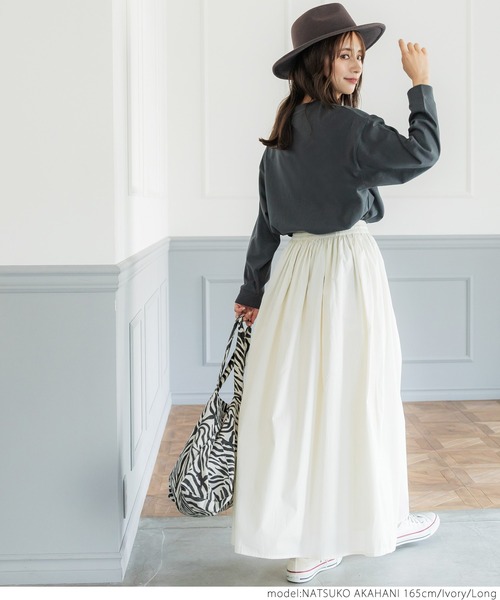 coca（coca）（コカ）の「ポプリンスカート（スカート・レディース・ブラック/グレー/レッド/アイボリー・SHORT/LONG）」の7枚目の写真