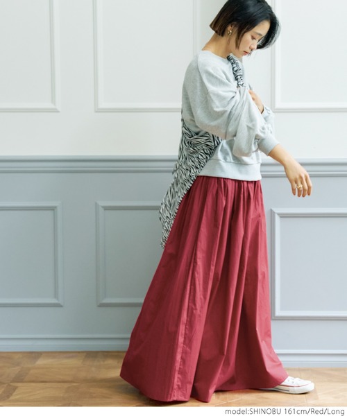 coca（coca）（コカ）の「ポプリンスカート（スカート・レディース・ブラック/グレー/レッド/アイボリー・SHORT/LONG）」の16枚目の写真