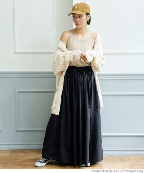 coca（coca）（コカ）の「ポプリンスカート（スカート・レディース・ブラック/グレー/レッド/アイボリー・SHORT/LONG）」の9枚目の写真