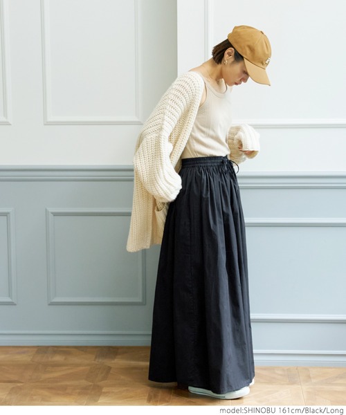 coca（coca）（コカ）の「ポプリンスカート（スカート・レディース・ブラック/グレー/レッド/アイボリー・SHORT/LONG）」の10枚目の写真