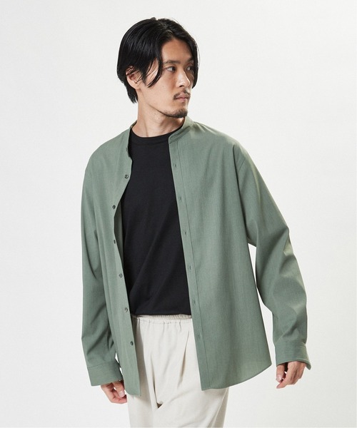 EDIFICE SELECT（エディフィスセレクト）の「ウォッシャブル ツイル バンドカラー シャツ（シャツ/ブラウス・メンズ・ホワイト/ネイビー/グレー/グリーン・SMALL/MEDIUM/LARGE/X-LARGE）」の19枚目の写真