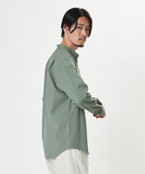 EDIFICE SELECT（エディフィスセレクト）の「ウォッシャブル ツイル バンドカラー シャツ（シャツ/ブラウス・メンズ・ホワイト/ネイビー/グレー/グリーン・SMALL/MEDIUM/LARGE/X-LARGE）」の15枚目の写真