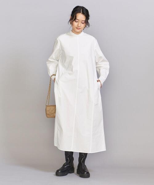 BEAUTY&YOUTH UNITED ARROWS(ビューティーアンドユースユナイテッドアローズ)の「バックスリット レイヤード フレア ワンピース -ウォッシャブル-(ワンピース・レディース・ホワイト/ライトブルー/ブラック・FREE)」の8枚目の写真