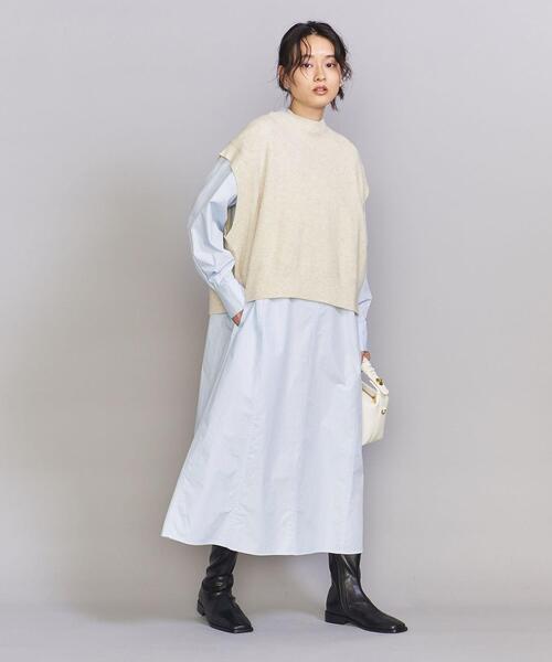 BEAUTY&YOUTH UNITED ARROWS(ビューティーアンドユースユナイテッドアローズ)の「バックスリット レイヤード フレア ワンピース -ウォッシャブル-(ワンピース・レディース・ホワイト/ライトブルー/ブラック・FREE)」の20枚目の写真