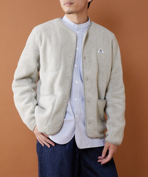 CIAOPANIC TYPY（チャオパニックティピー）の「【GEVACO/ゲバコ】マイクロフリースノーカラージャケット（ノーカラージャケット・メンズ・ライトグレー/ベージュ/チャコール・MEDIUM/LARGE/X-LARGE）」の3枚目の写真