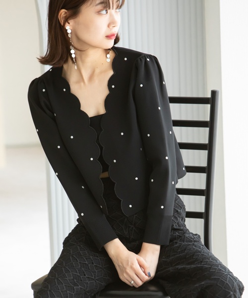 U by Spick &amp;Span ドット刺繍ニットカーディガン U by Spick &Span ドット刺繍ニットカーディガンの通販はau PAY
