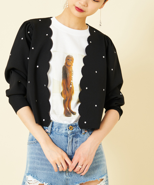 U by SPICK&SPAN（ユーバイスピックアンドスパン）の「≪追加≫ドット刺繍ニットカーディガン（ニット/セーター・レディース・ブラック・FREE）」の22枚目の写真