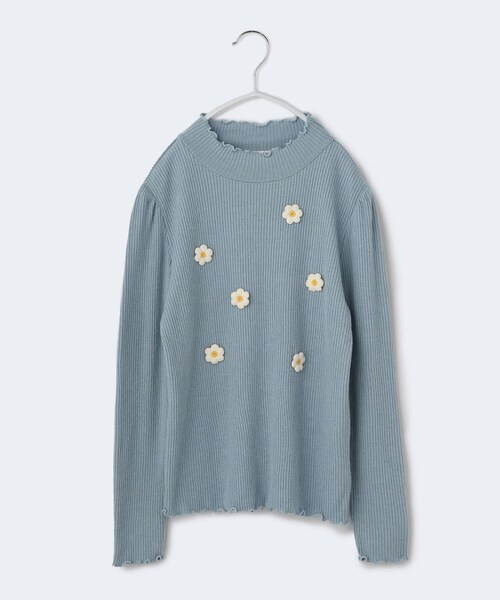 THE SHOP TK （ザ ショップ ティーケー ）の「【110-140】フリルリブハイネックニット（ニット/セーター・キッズ・ライトブルー/ブラック/イエロー・13/14/12/11）」の16枚目の写真