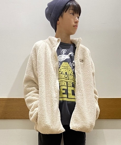 GAP(ギャップ)の「Gapロゴ フリース ジップアップ スウェットシャツ (キッズ)(その他アウター・キッズ・グリーン/ネイビー/アイボリー/その他/ラベンダー・S/XL/XXL/L/M)」の2枚目の写真