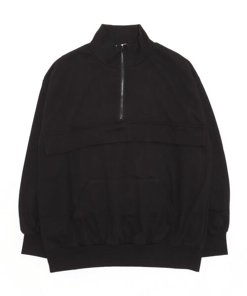 Figments（フィグメンツ）の「ハーフZIPプルオーバー（スウェット・レディース・ブラック/グレー・FREE）」の2枚目の写真