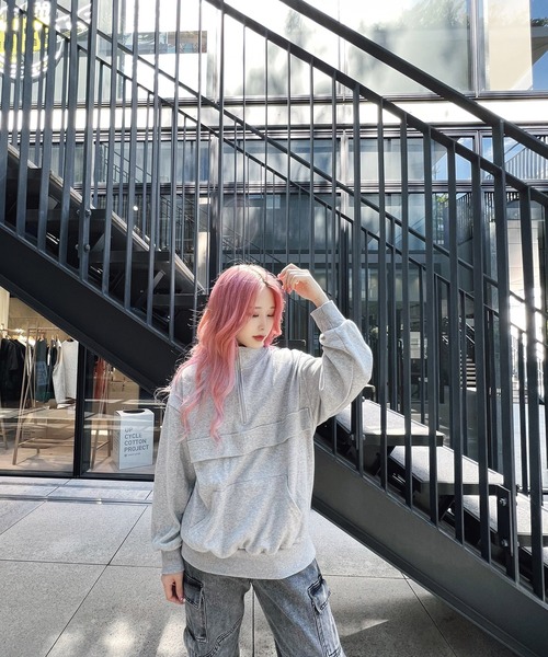 Figments（フィグメンツ）の「ハーフZIPプルオーバー（スウェット・レディース・ブラック/グレー・FREE）」の7枚目の写真