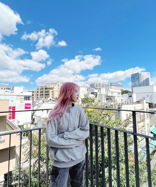 Figments（フィグメンツ）の「ハーフZIPプルオーバー（スウェット・レディース・ブラック/グレー・FREE）」の5枚目の写真