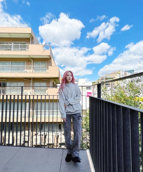 Figments（フィグメンツ）の「ハーフZIPプルオーバー（スウェット・レディース・ブラック/グレー・FREE）」の9枚目の写真