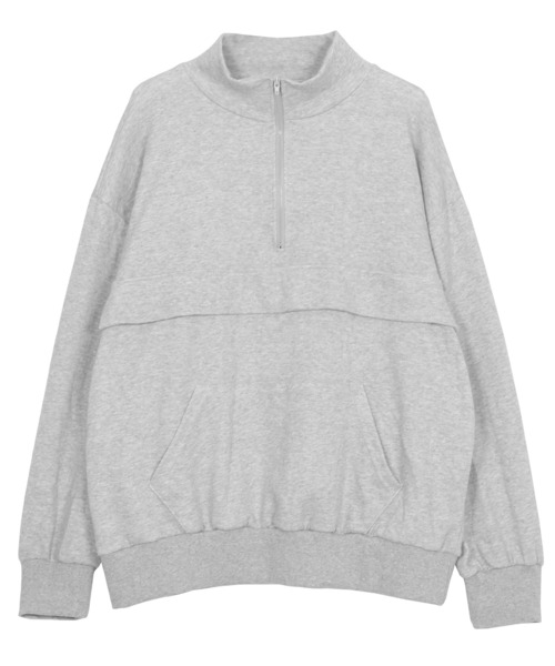 Figments（フィグメンツ）の「ハーフZIPプルオーバー（スウェット・レディース・ブラック/グレー・FREE）」の3枚目の写真