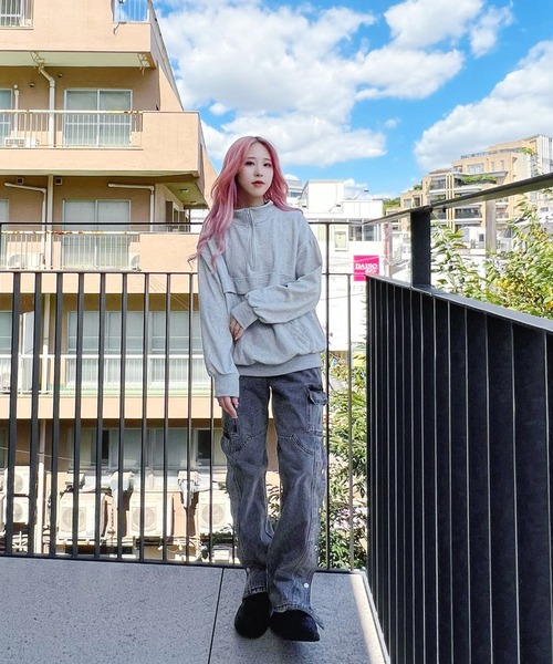 Figments（フィグメンツ）の「ハーフZIPプルオーバー（スウェット・レディース・ブラック/グレー・FREE）」の13枚目の写真