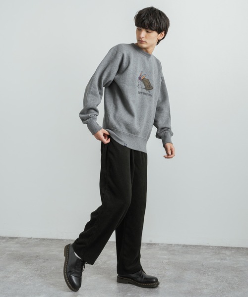 KRIFF MAYER(クリフメイヤー)の「KRIFF MAYER クリフメイヤー オーバーサイズ 裏起毛ブランドロゴ刺繍クルーネックスウェット(スウェット・メンズ・レンガ/チャコール/ナチュラル/グリーン/モカ/グレー/ネイビー・L/XL/M)」の8枚目の写真