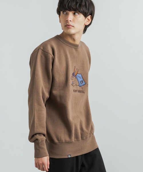 KRIFF MAYER(クリフメイヤー)の「KRIFF MAYER クリフメイヤー オーバーサイズ 裏起毛ブランドロゴ刺繍クルーネックスウェット(スウェット・メンズ・レンガ/チャコール/ナチュラル/グリーン/モカ/グレー/ネイビー・L/XL/M)」の13枚目の写真